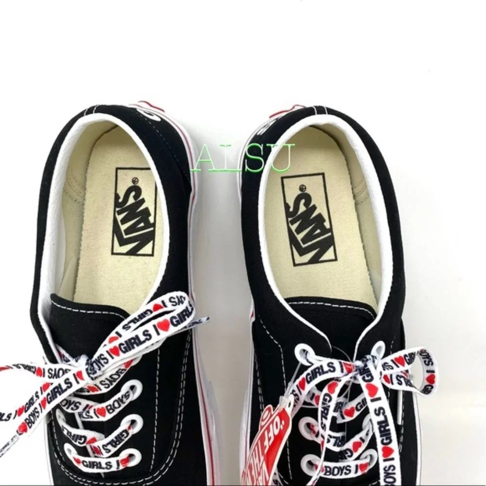 💖MEGA SALE💖VANS ERA I heart ❤️ Black Canvas Men's Size 9.5 13 VN0A4U39WKU